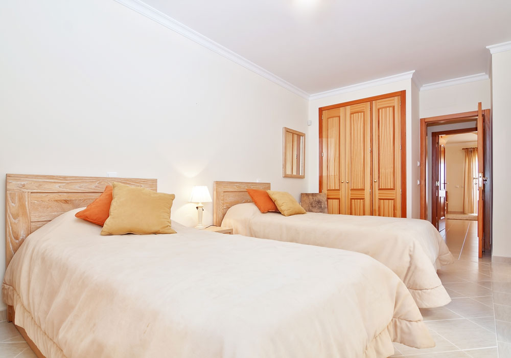 Twin room interior at Seria Apartments